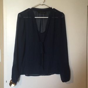 Sheer navy blue top